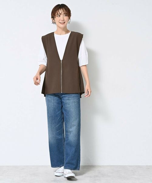 Dessin / デッサン ベスト | 【セットアップ可/洗える】サイドスリットVネックジレ | 詳細7