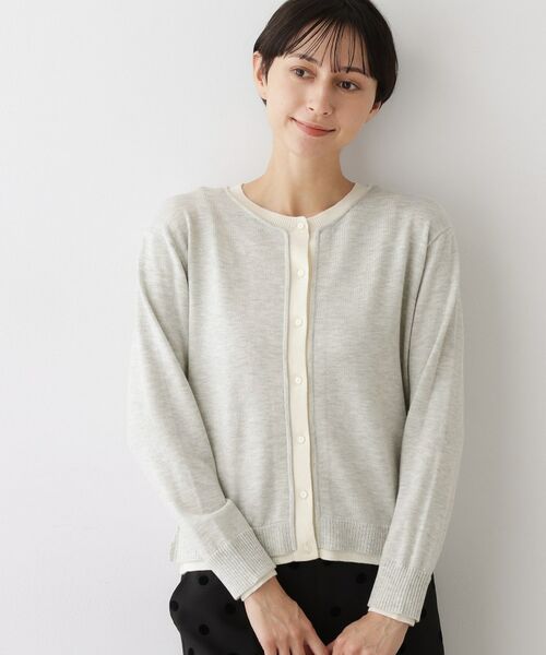 Dessin / デッサン カーディガン・ボレロ | 【洗える】バイカラーカーディガン | 詳細1