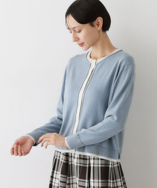 Dessin / デッサン カーディガン・ボレロ | 【洗える】バイカラーカーディガン | 詳細5