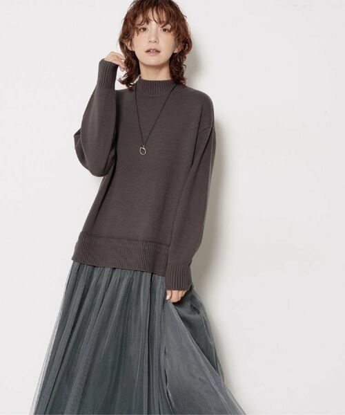 Dessin / デッサン ロング・マキシ丈ワンピース | 【洗える】ニットチュールドッキングワンピース | 詳細11