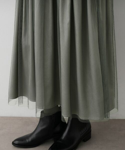 Dessin / デッサン ロング・マキシ丈ワンピース | 【洗える】ニットチュールドッキングワンピース | 詳細29