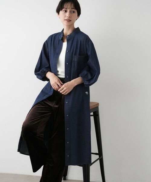 Dessin/デッサン 【洗える】60Zデニムワンピース ネイビー(094) 01(S) Dessin/デッサン 【洗える】60Zデニムワンピース ネイビー(094) 01(S)