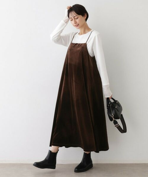 Dessin / デッサン ワンピース | 【前後2WAY/洗える】ベロアワンピース | 詳細10