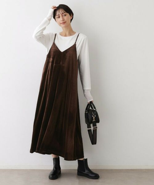 Dessin / デッサン ワンピース | 【前後2WAY/洗える】ベロアワンピース | 詳細13
