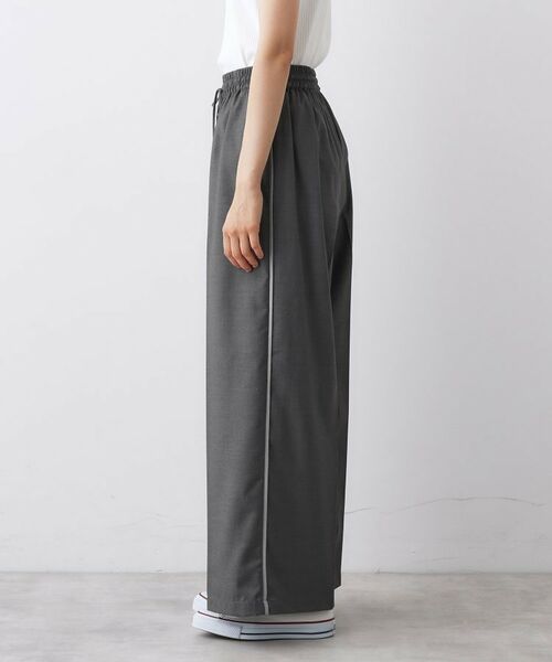 Dessin / デッサン パンツ | 【セットアップ可/ウエストゴム/洗える】サイドライン入りワイドパンツ | 詳細10