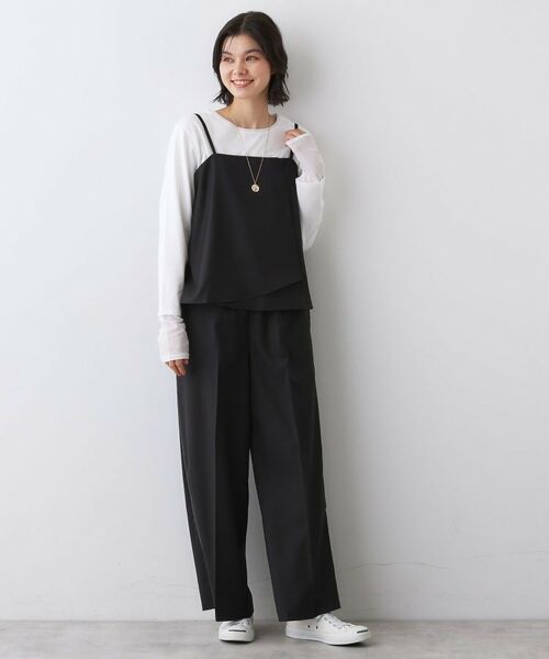 Dessin / デッサン パンツ | 【セットアップ可/ウエストゴム/洗える】サイドライン入りワイドパンツ | 詳細2