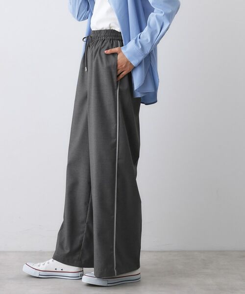 Dessin / デッサン パンツ | 【セットアップ可/ウエストゴム/洗える】サイドライン入りワイドパンツ | 詳細5