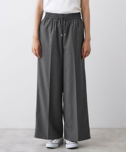 Dessin / デッサン パンツ | 【セットアップ可/ウエストゴム/洗える】サイドライン入りワイドパンツ | 詳細9
