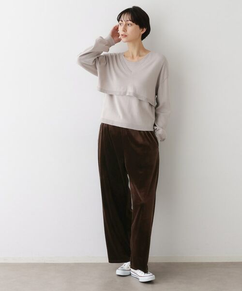 Dessin / デッサン パンツ | 【ウエストゴム/洗える】ベロアイージーパンツ | 詳細6