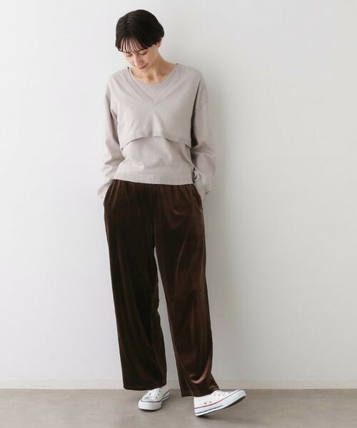 Dessin / デッサン パンツ | 【ウエストゴム/洗える】ベロアイージーパンツ | 詳細7