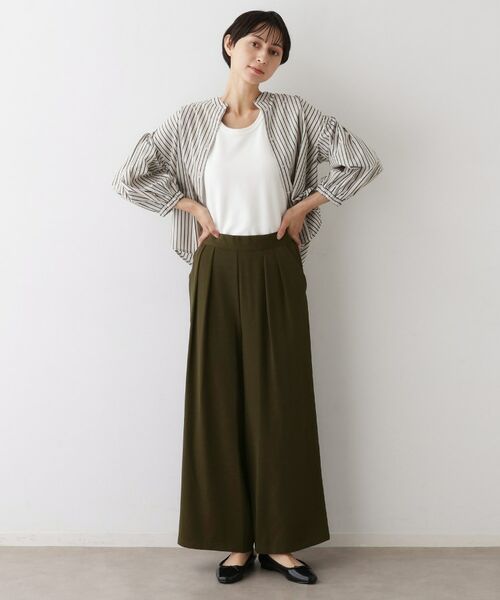 Dessin / デッサン パンツ | 【セットアップ可・洗える】ダブルタックワイドパンツ | 詳細2