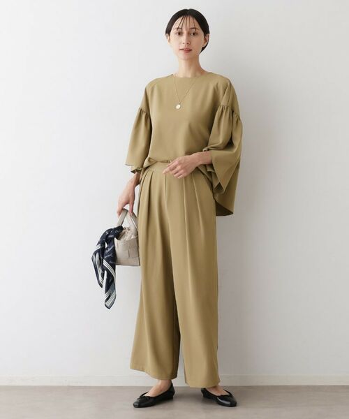 Dessin / デッサン パンツ | 【セットアップ可・洗える】ダブルタックワイドパンツ | 詳細7