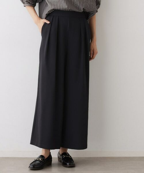 Dessin / デッサン パンツ | 【セットアップ可・洗える】ダブルタックワイドパンツ(ネイビー(094))