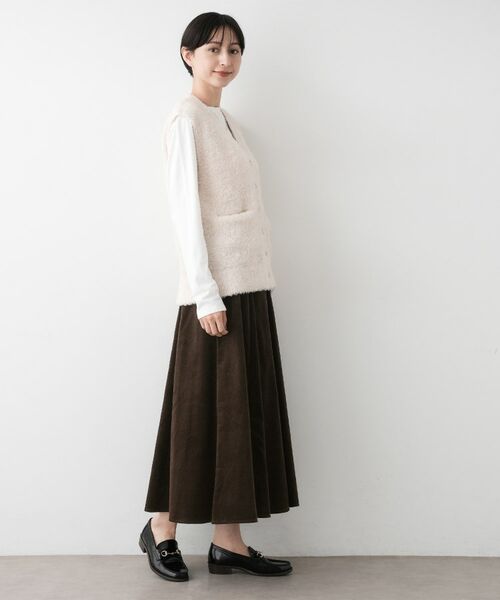 Dessin / デッサン ロング・マキシ丈スカート | 【洗える】コーデュロイフレアスカート | 詳細3