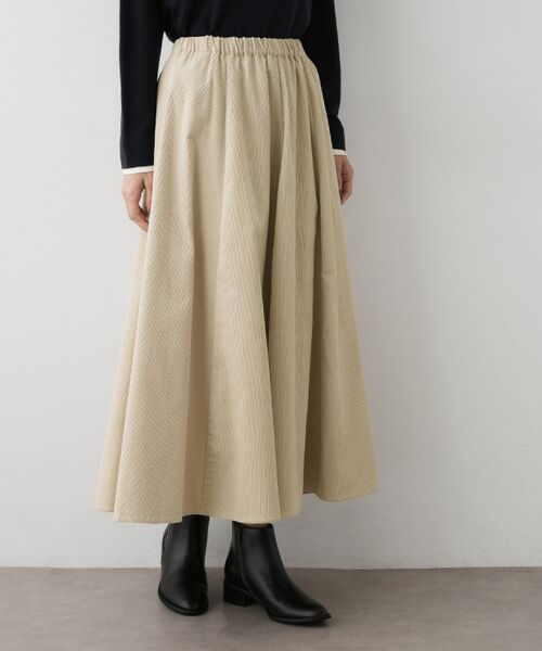 Dessin / デッサン ロング・マキシ丈スカート | 【洗える】コーデュロイフレアスカート(トープ(055))