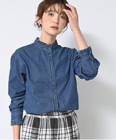 Dessin / デッサン シャツ・ブラウス | 【洗える】フリルデニムシャツ
