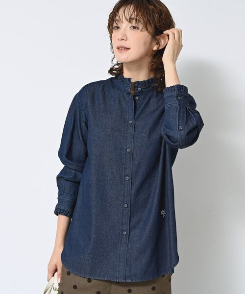Dessin / デッサン シャツ・ブラウス | 【洗える】フリルデニムシャツ | 詳細1