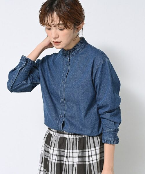Dessin / デッサン シャツ・ブラウス | 【洗える】フリルデニムシャツ | 詳細5