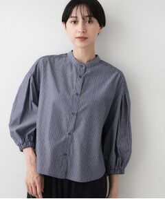Dessin / デッサン シャツ・ブラウス | 【洗える】ストライプギャザー袖ブラウス