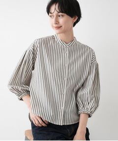 Dessin / デッサン シャツ・ブラウス | 【洗える】ストライプギャザー袖ブラウス