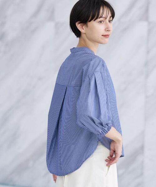 Dessin / デッサン シャツ・ブラウス | 【洗える】ストライプギャザー袖ブラウス | 詳細12