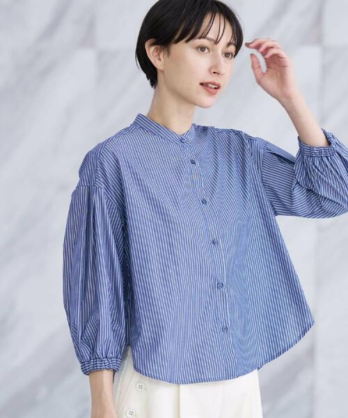 Dessin / デッサン シャツ・ブラウス | 【洗える】ストライプギャザー袖ブラウス | 詳細13