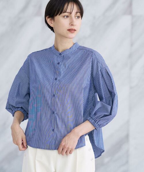 Dessin / デッサン シャツ・ブラウス | 【洗える】ストライプギャザー袖ブラウス | 詳細14