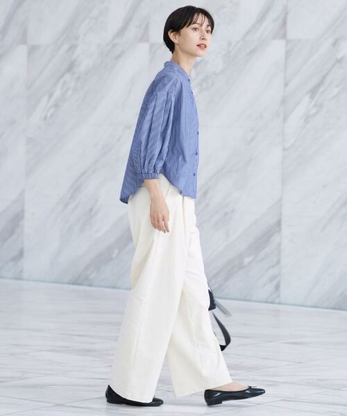 Dessin / デッサン シャツ・ブラウス | 【洗える】ストライプギャザー袖ブラウス | 詳細15