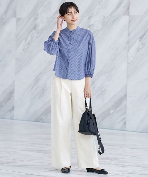 Dessin / デッサン シャツ・ブラウス | 【洗える】ストライプギャザー袖ブラウス | 詳細16