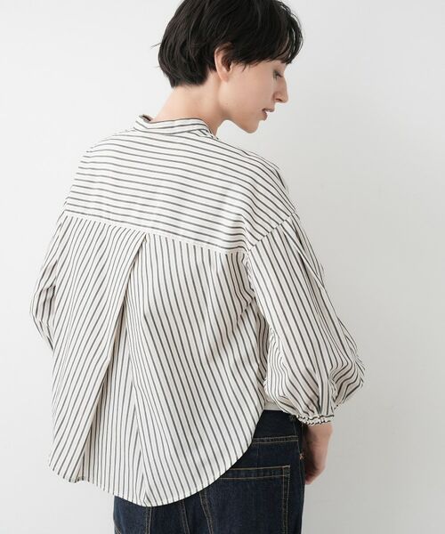 Dessin / デッサン シャツ・ブラウス | 【洗える】ストライプギャザー袖ブラウス | 詳細2