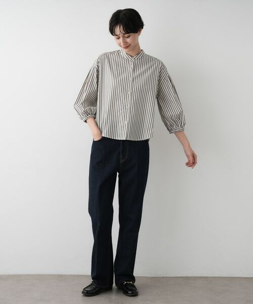 Dessin / デッサン シャツ・ブラウス | 【洗える】ストライプギャザー袖ブラウス | 詳細3