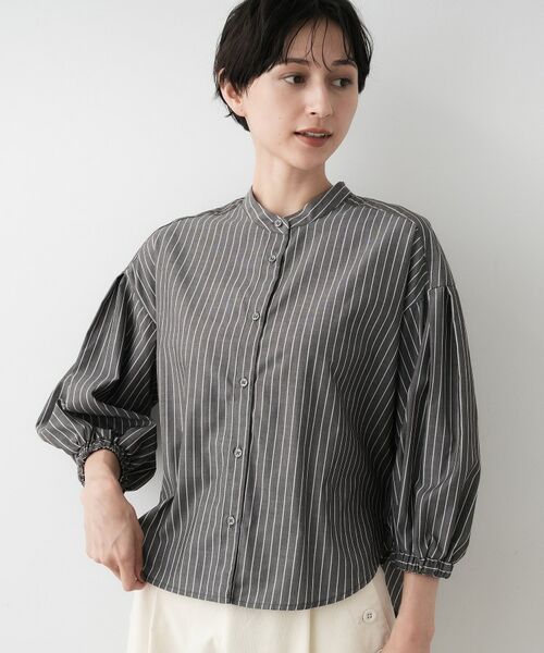 Dessin / デッサン シャツ・ブラウス | 【洗える】ストライプギャザー袖ブラウス | 詳細5