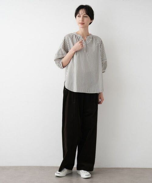 Dessin / デッサン シャツ・ブラウス | 【洗える/五分袖】ランタンスリーブスキッパーネックブラウス | 詳細7