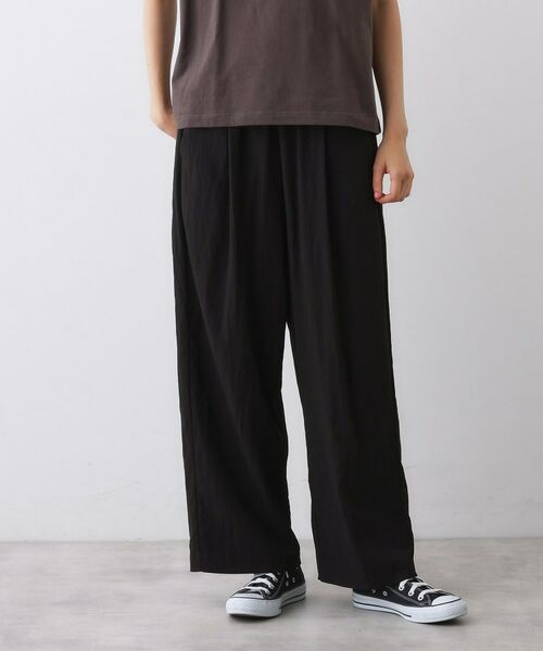 Dessin / デッサン パンツ | 【ウエストゴム/洗える】リラクシーナイロンパンツ(ブラック(019))