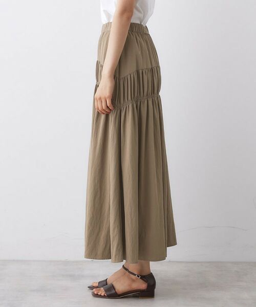 Dessin / デッサン ロング・マキシ丈スカート | 【ウエストゴム/洗える】シャーリングナイロンスカート | 詳細14