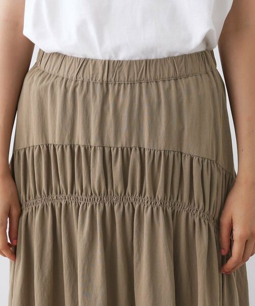 Dessin / デッサン ロング・マキシ丈スカート | 【ウエストゴム/洗える】シャーリングナイロンスカート | 詳細16
