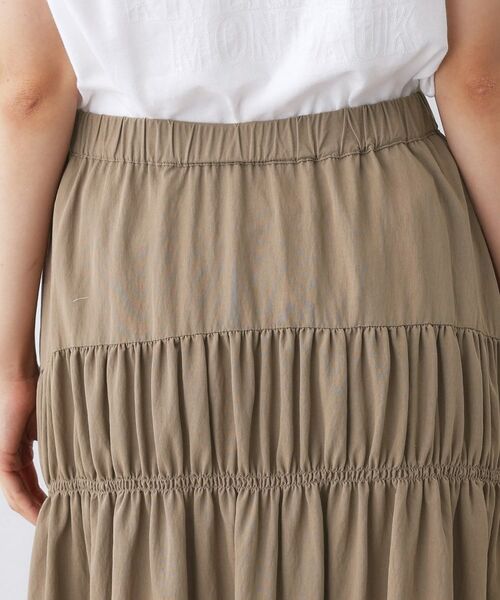 Dessin / デッサン ロング・マキシ丈スカート | 【ウエストゴム/洗える】シャーリングナイロンスカート | 詳細17