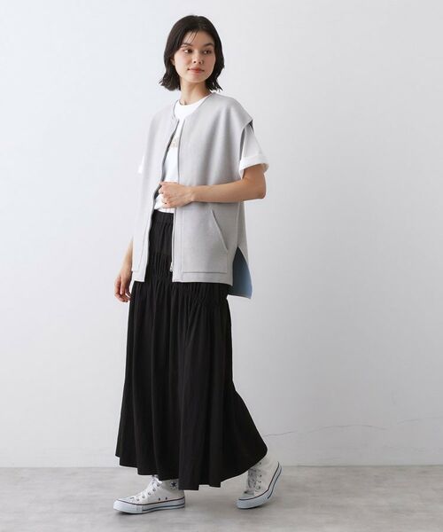 Dessin / デッサン ロング・マキシ丈スカート | 【ウエストゴム/洗える】シャーリングナイロンスカート | 詳細3