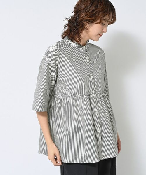 Dessin / デッサン シャツ・ブラウス | 【洗える/体型カバー】バンドカラーペプラムブラウス | 詳細10