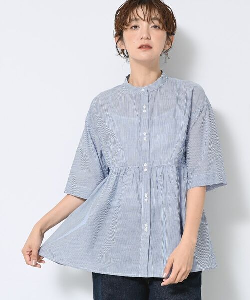 Dessin / デッサン シャツ・ブラウス | 【洗える/体型カバー】バンドカラーペプラムブラウス | 詳細13