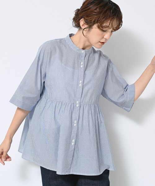 Dessin / デッサン シャツ・ブラウス | 【洗える/体型カバー】バンドカラーペプラムブラウス | 詳細14