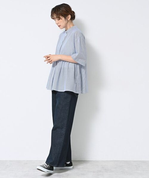 Dessin / デッサン シャツ・ブラウス | 【洗える/体型カバー】バンドカラーペプラムブラウス | 詳細15