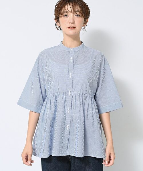 Dessin / デッサン シャツ・ブラウス | 【洗える/体型カバー】バンドカラーペプラムブラウス | 詳細17