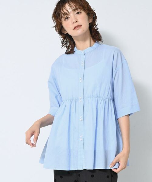 Dessin / デッサン シャツ・ブラウス | 【洗える/体型カバー】バンドカラーペプラムブラウス | 詳細2