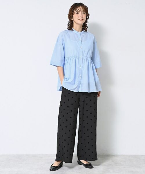 Dessin / デッサン シャツ・ブラウス | 【洗える/体型カバー】バンドカラーペプラムブラウス | 詳細4