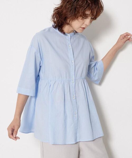 Dessin / デッサン シャツ・ブラウス | 【洗える/体型カバー】バンドカラーペプラムブラウス | 詳細5