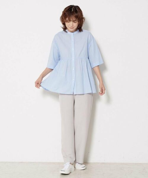 Dessin / デッサン シャツ・ブラウス | 【洗える/体型カバー】バンドカラーペプラムブラウス | 詳細7