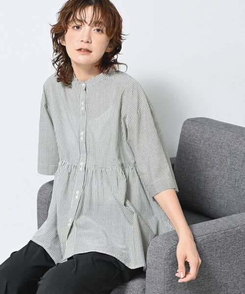 Dessin / デッサン シャツ・ブラウス | 【洗える/体型カバー】バンドカラーペプラムブラウス | 詳細9