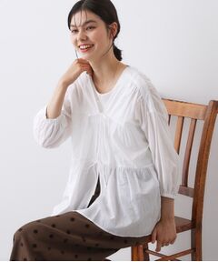Dessin / デッサン シャツ・ブラウス | 【洗える】フロントリボン七分袖ブラウス
