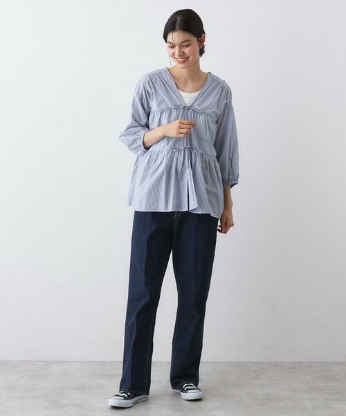 Dessin / デッサン シャツ・ブラウス | 【洗える】フロントリボン七分袖ブラウス | 詳細11